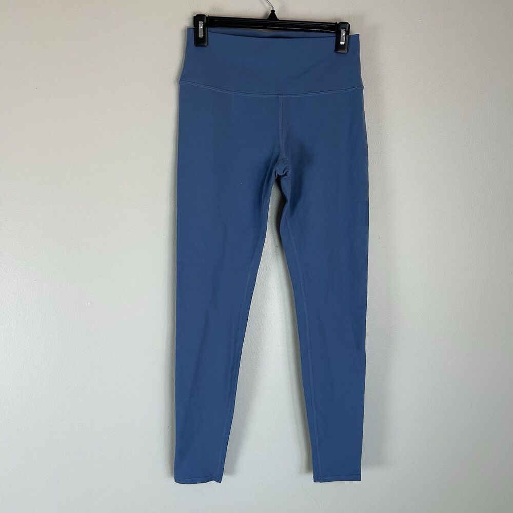 Alo Leggings Size L Large Blue Full Length Ankle High Rise Gym Workout